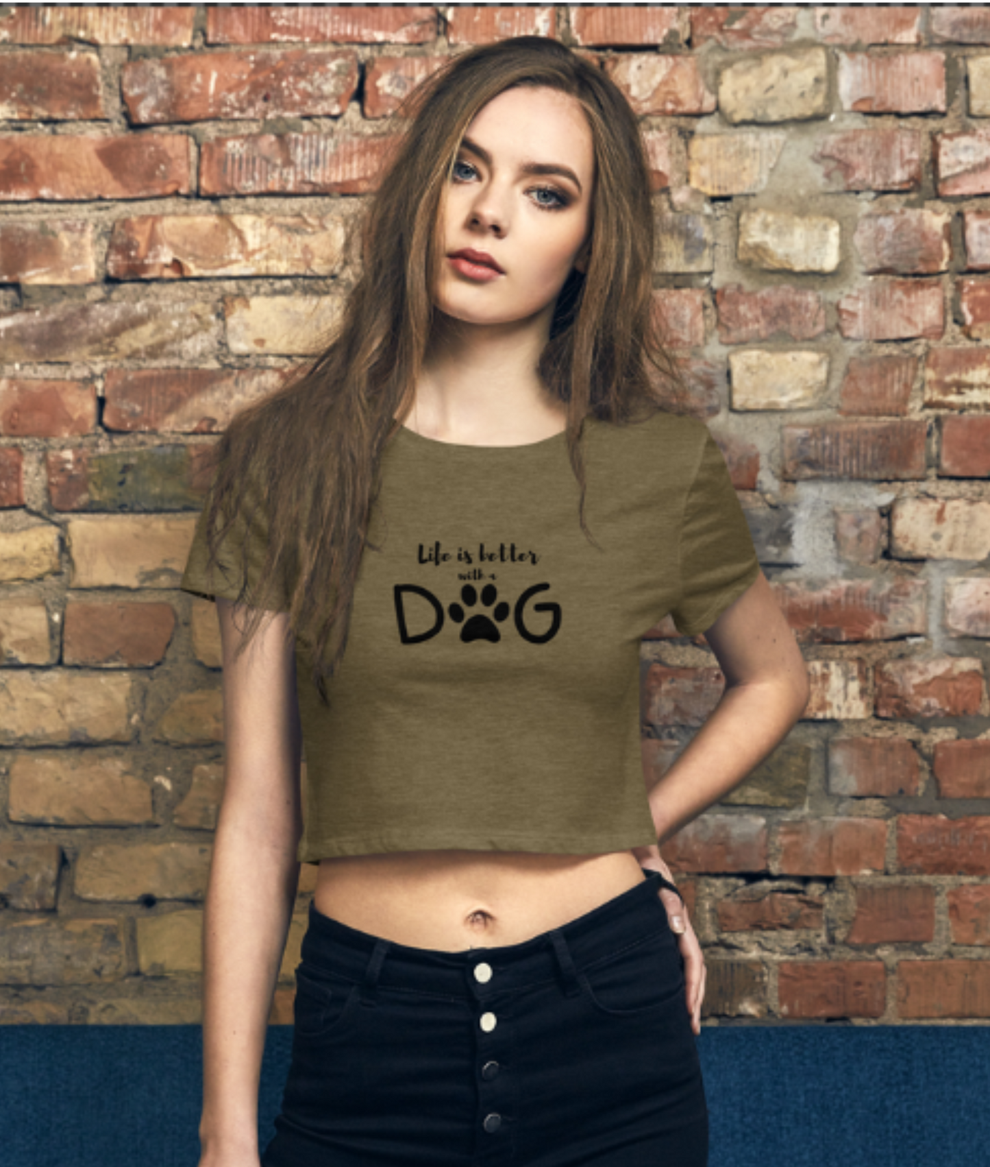 Life is Better with a Dog Women’s Crop Tee